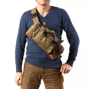 Tactical Waist Bag Men Waterproof Cross-body Shoulder Sling Bag Biking Molle